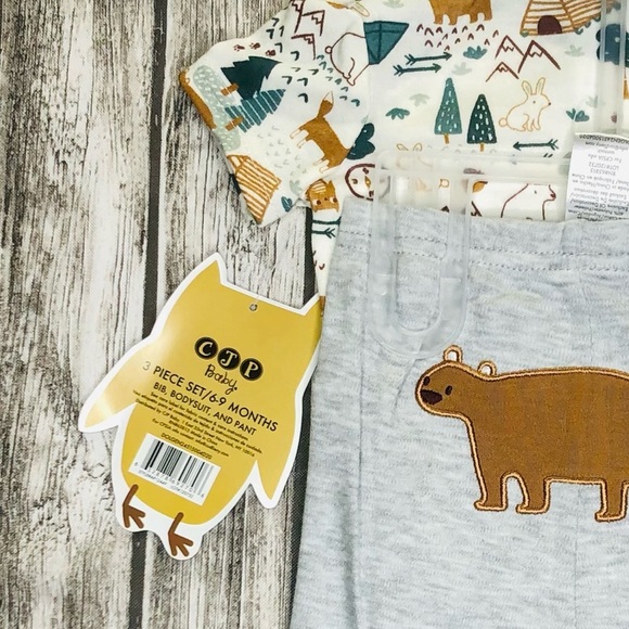 CJP BABY 3pc Fox Bear/CAMPING OUTFIT 6-9 M New NWT - Picture 6 of 7